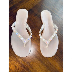 - Chinese Laundry Hero Studded Thong flip flops  light opaque Pink Size 6